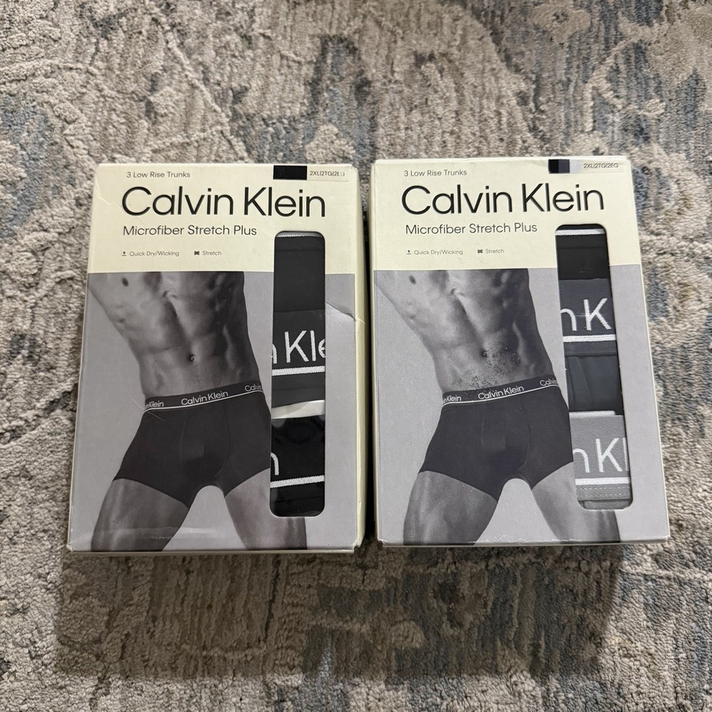 calvin klein microfiber stretch plus low rise trunks 6 pairs 2 boxes NEW 2XL